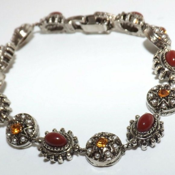 Vintage Arthur Pepper ART Silver Stone Bracelet - Picture 3 of 9